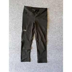 Under Armour Women HeatGear Capri Leggings XS Black Compression Mid Rise NWT
